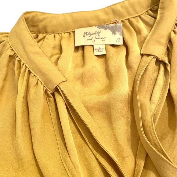 NWOT ELIZABETH AND JAMES TIE FRONT TUNIC A LINE POET'S BLOUSE - Picture 2 of 12